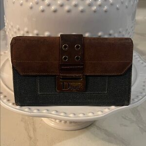 Dior Elegant Brown and Denim Wallet